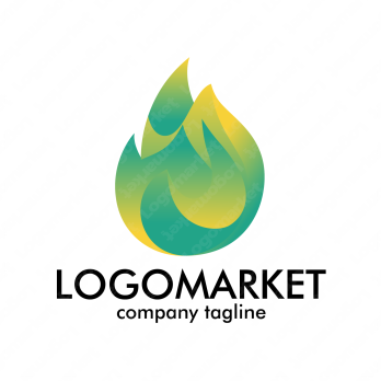 火と焚き火と自然のロゴ