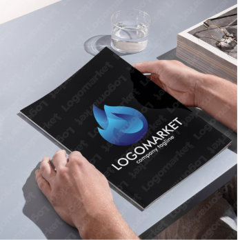 火と焚き火と自然のロゴ