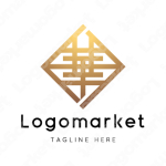 華と家紋と文字紋のロゴ