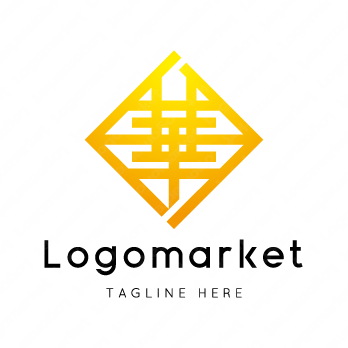 華と家紋と文字紋のロゴ