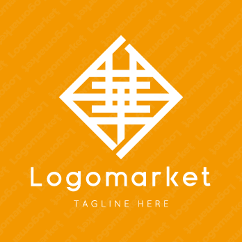 華と家紋と文字紋のロゴ