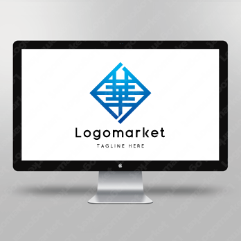 華と家紋と文字紋のロゴ