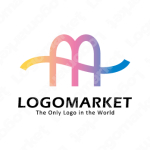 流れと変化と波のロゴ