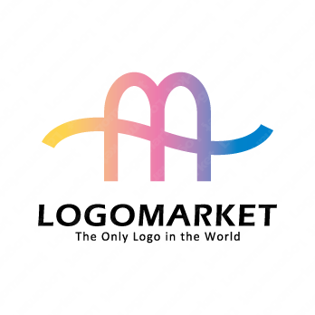 流れと変化と波のロゴ