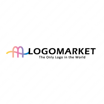 流れと変化と波のロゴ