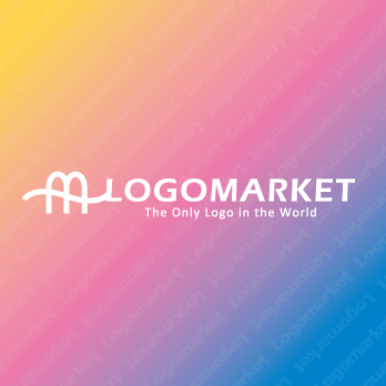 流れと変化と波のロゴ