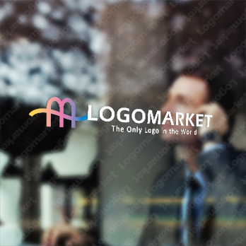 流れと変化と波のロゴ