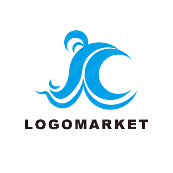  Kと波とウエーブのロゴ