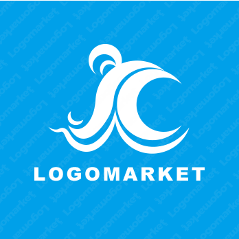  Kと波とウエーブのロゴ