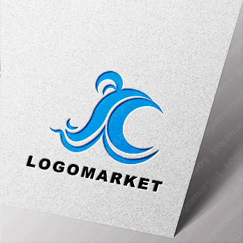  Kと波とウエーブのロゴ