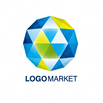 宝石と地球とダイアモンドのロゴ