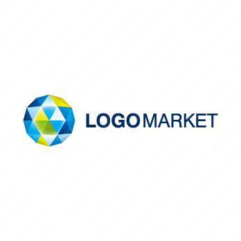 宝石と地球とダイアモンドのロゴ