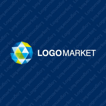 宝石と地球とダイアモンドのロゴ