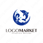 イルカと水しぶきと楽しいのロゴ