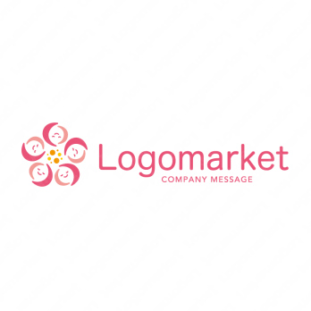 笑顔と花とコミュニケーションのロゴ