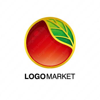 リンゴとリングと果物のロゴ