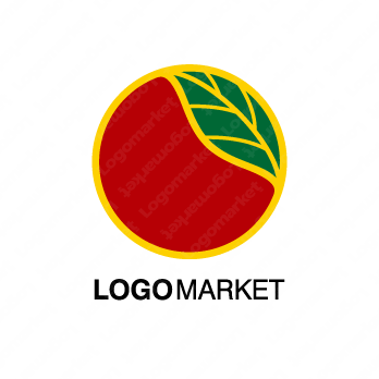 リンゴとリングと果物のロゴ