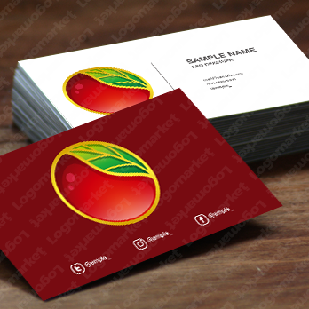 リンゴとリングと果物のロゴ