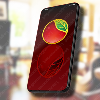 リンゴとリングと果物のロゴ