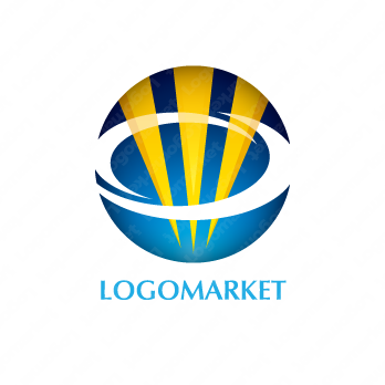 リングと上昇と輝きのロゴ