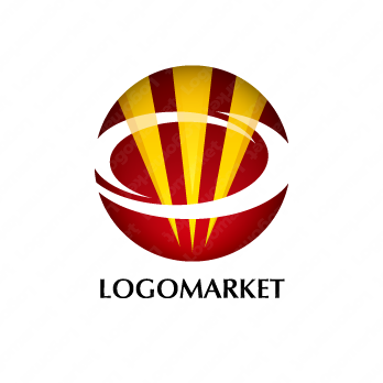 リングと上昇と輝きのロゴ