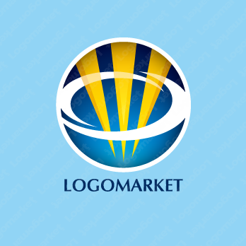 リングと上昇と輝きのロゴ