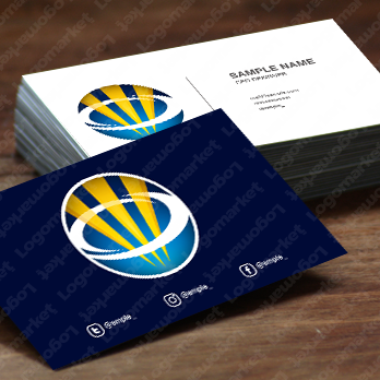 リングと上昇と輝きのロゴ