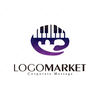 鍵盤とユニークとインパクトのロゴ