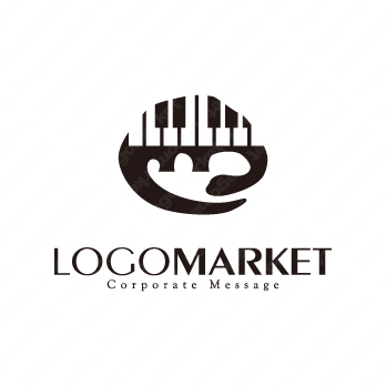 鍵盤とユニークとインパクトのロゴ