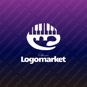 鍵盤とユニークとインパクトのロゴ