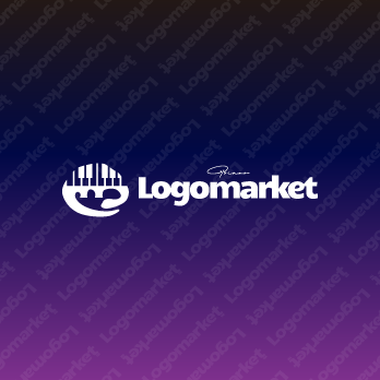 鍵盤とユニークとインパクトのロゴ