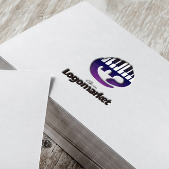 鍵盤とユニークとインパクトのロゴ