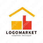 グッドマークと家とシンプルのロゴ
