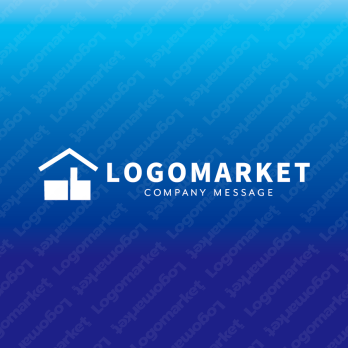 グッドマークと家とシンプルのロゴ