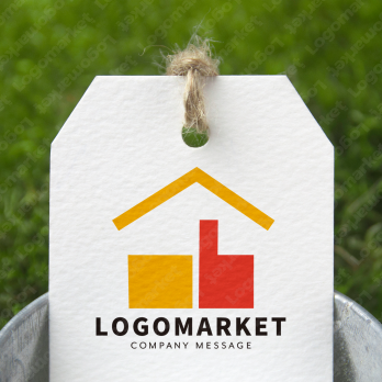 グッドマークと家とシンプルのロゴ