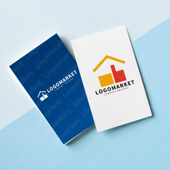 グッドマークと家とシンプルのロゴ