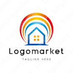 家と虹とレインボーのロゴ
