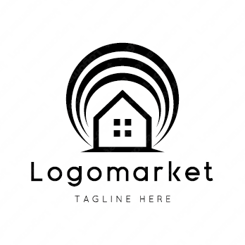 家と虹とレインボーのロゴ