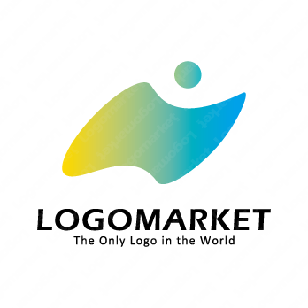 人と変化と旗のロゴ