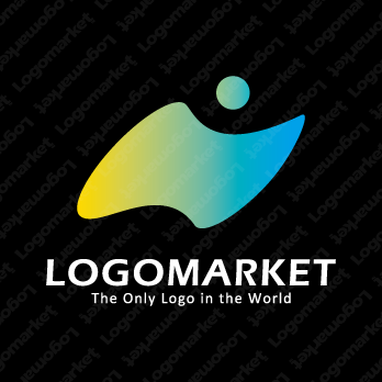 人と変化と旗のロゴ