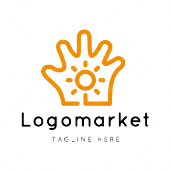 手と太陽と歌のロゴ