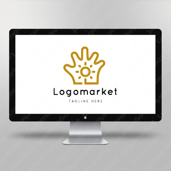 手と太陽と歌のロゴ