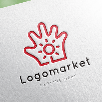 手と太陽と歌のロゴ