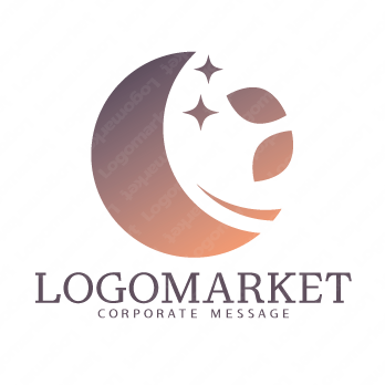 夜明けと月と円のロゴ