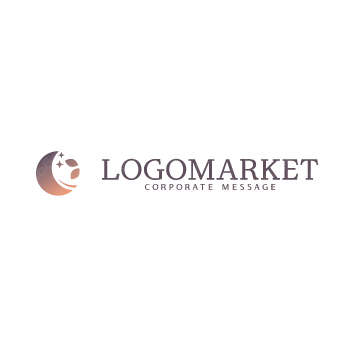 夜明けと月と円のロゴ