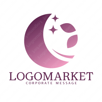 夜明けと月と円のロゴ