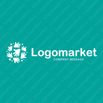 手とカラフルと自由のロゴ