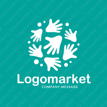 手とカラフルと自由のロゴ