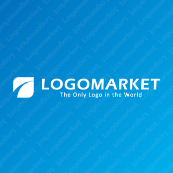 空と葉と飛翔のロゴ