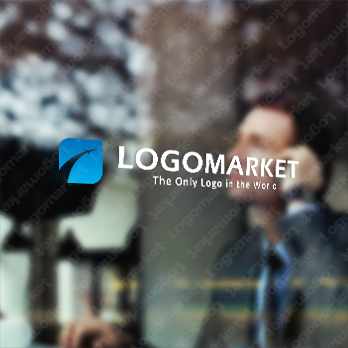 空と葉と飛翔のロゴ